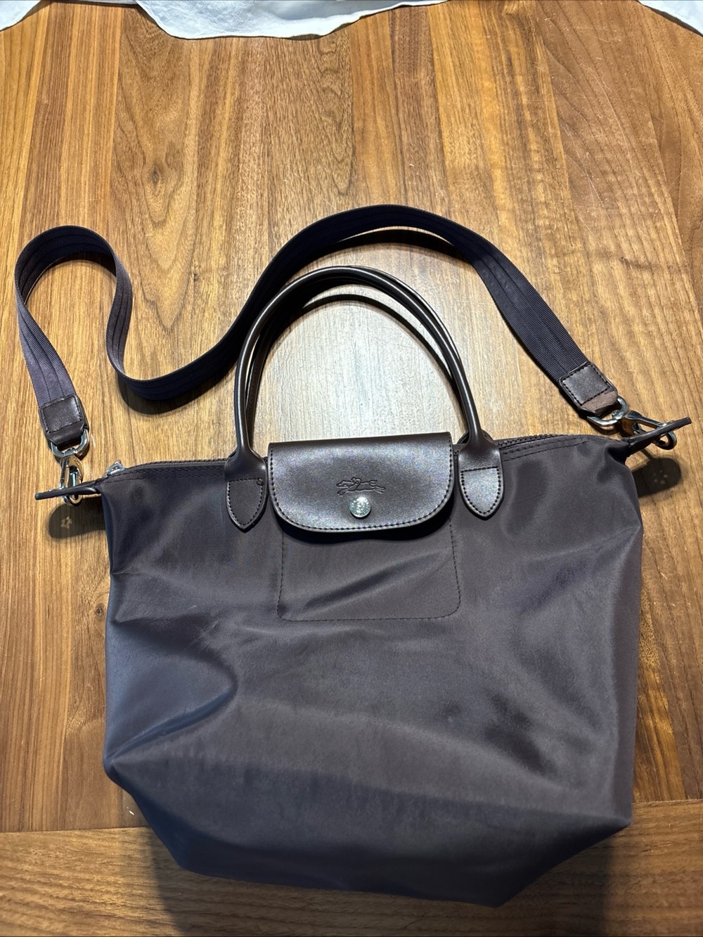 Longchamp Brown Nylon Le Pliage Messenger Shoulder Bag